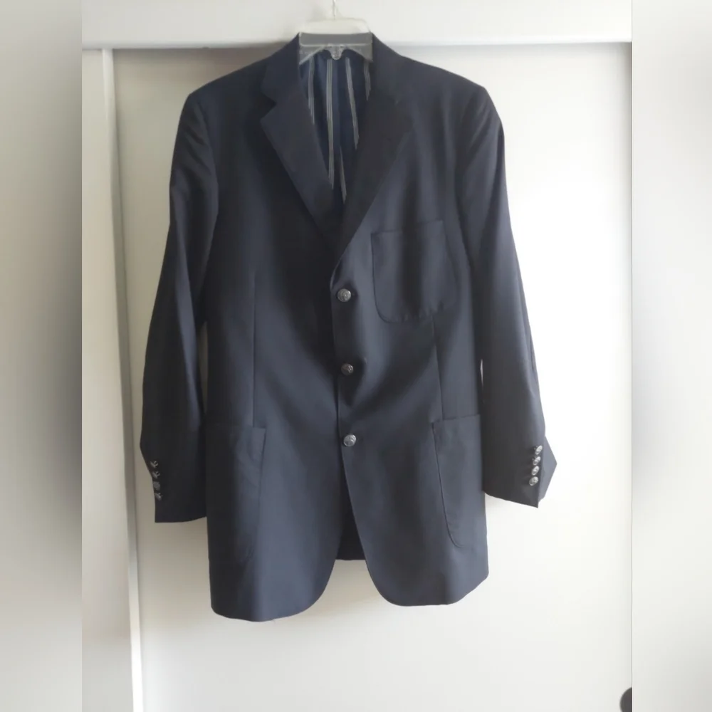Brooks Brothers 1818 Regent Classic Wool Blazer Jacket Navy Blue 42R Preppy